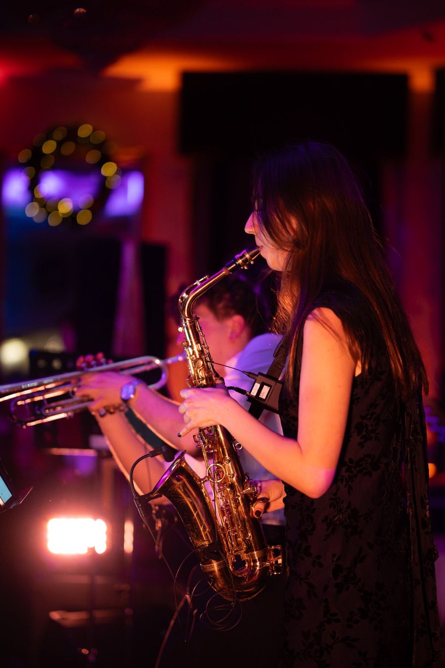 Saxophonist performing